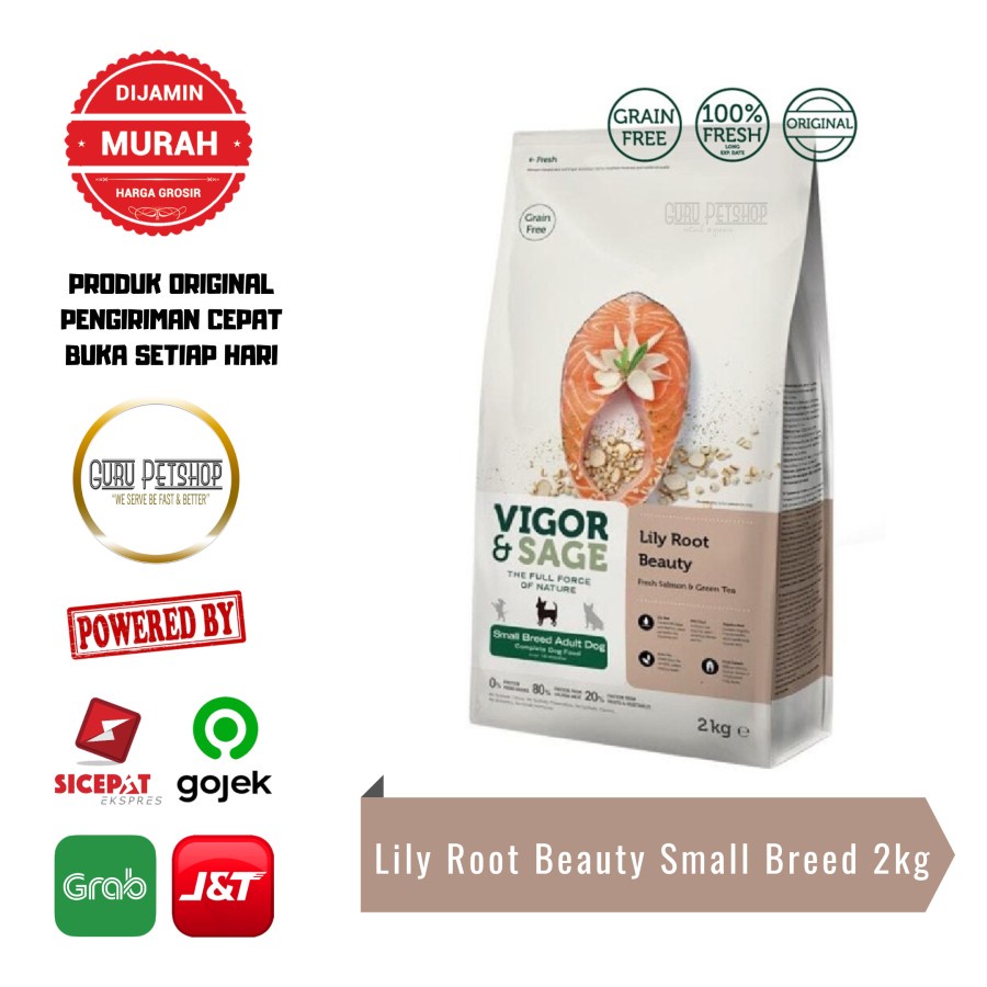 Vigor &amp; Sage Lily Root Beauty Dog Adult Small Breed Dog Food 2 Kg