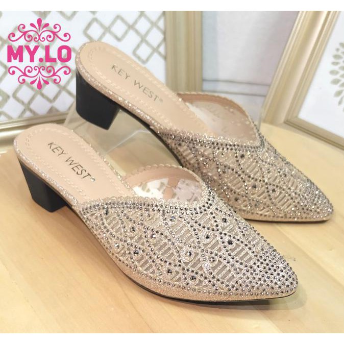 Sendal Heel Pesta Wanita Silver Selop Import Mylo Ms2A93 Conakryolshop