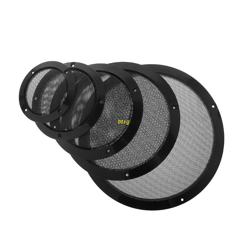 btsg 2PCS Protective Speaker Cover Steel Mesh Grille Grills Decorative Circle DIY Accessories Black