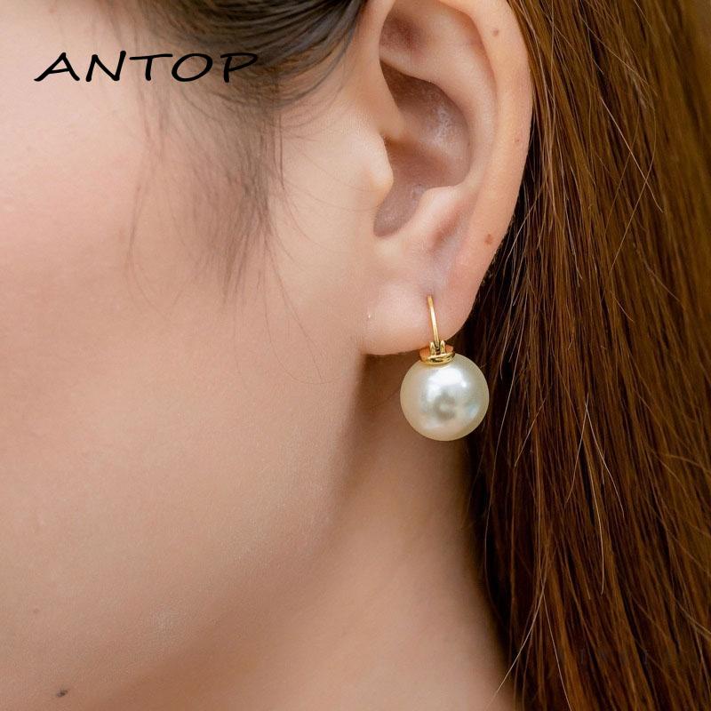 Anting Mutiara Bentuk Bola Gaya Retro