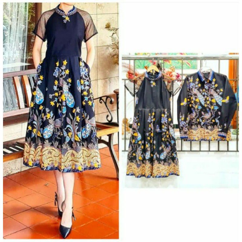 Couple Dress Batik 119 Merak Unggul Jaya HM S M L XL XXL JUMBO