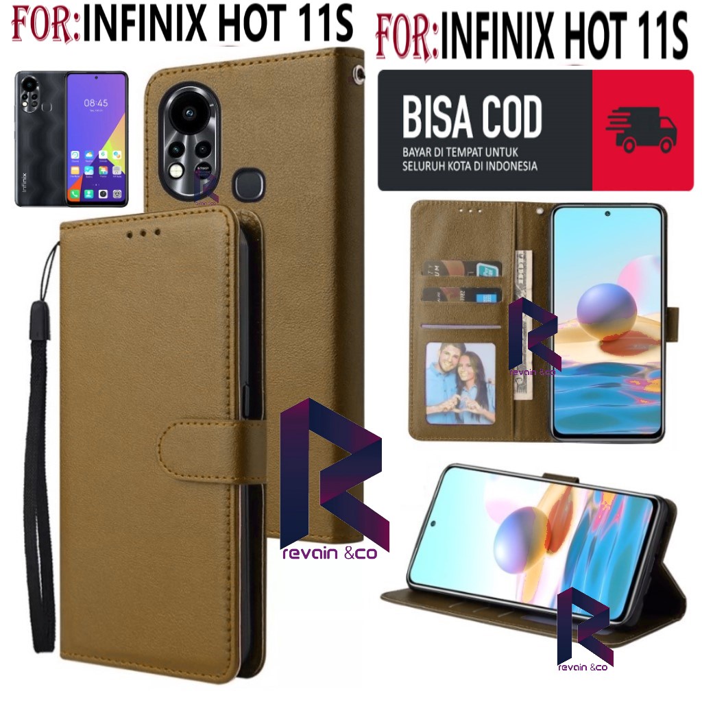 NEW INFINIX HOT 11S CASE FLIP WALLET LEATHER KULIT PREMIUM SARUNG BUKA TUTUP FLIP CASE INFINIX HOT 11S