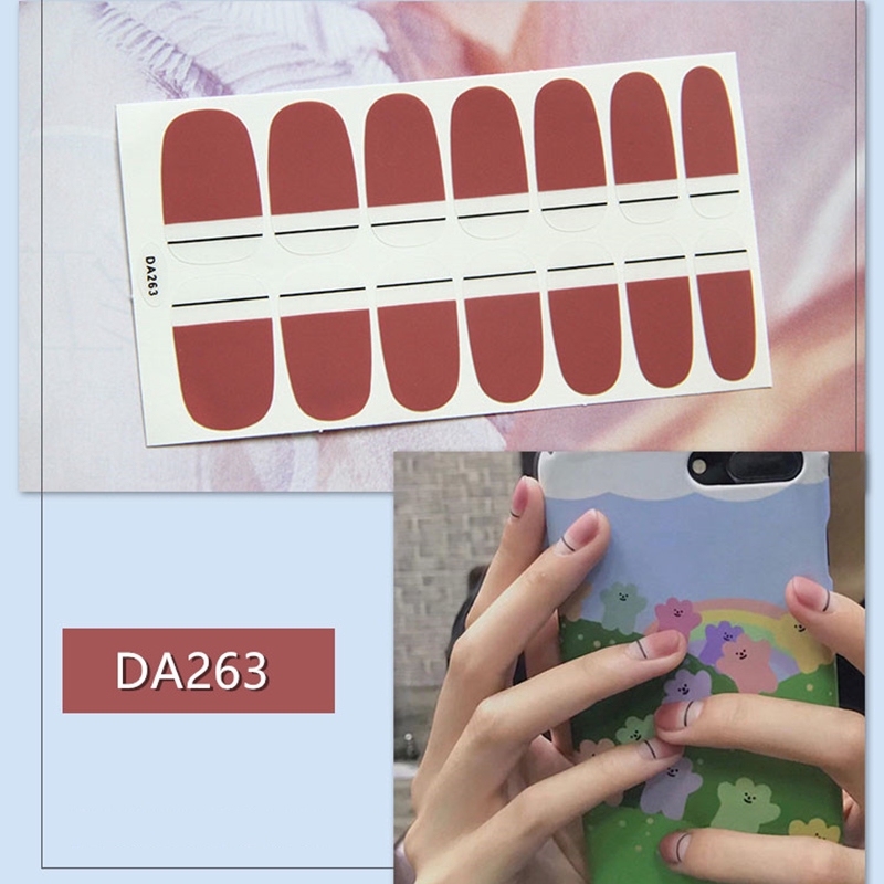 Da261-280 14pcs/lembar Stiker Kuku Palsu 3d Diy Untuk Nail Art