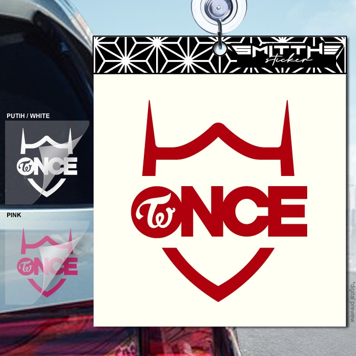 Stiker Once Twice shield Logo Cutting Sticker Decal Waterproof