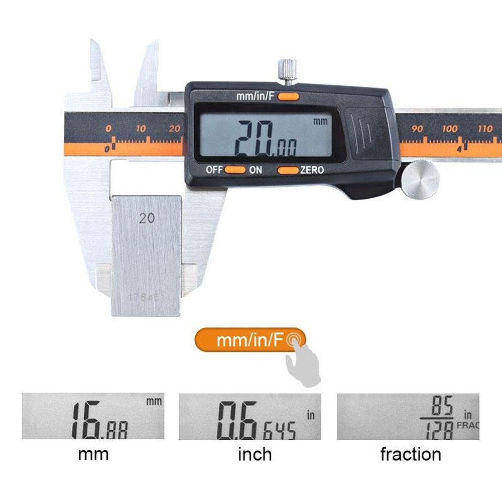 Quinton Jangka Sorong Vernier Caliper Digital 6 &quot;Bahan Stainless Steel Presisi Tinggi