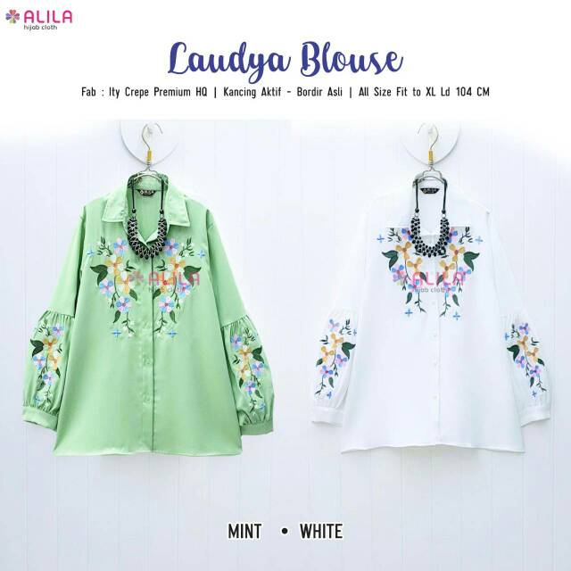 Laudya blouse bahan ity crepe bordir ori