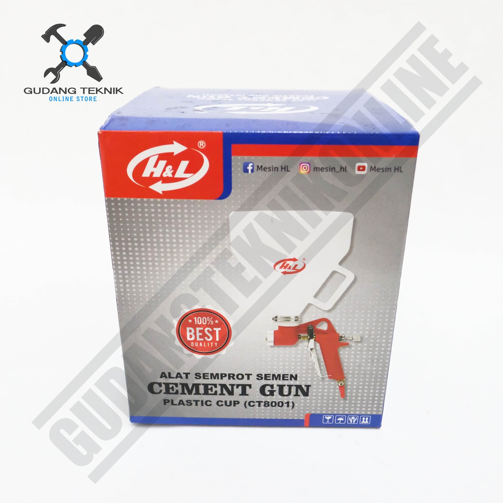 H&amp;L CT80001 TEXTURE CEMENT GUN CT 8001- Spray Gun Tabung plastik Hopper Gun H&amp;L