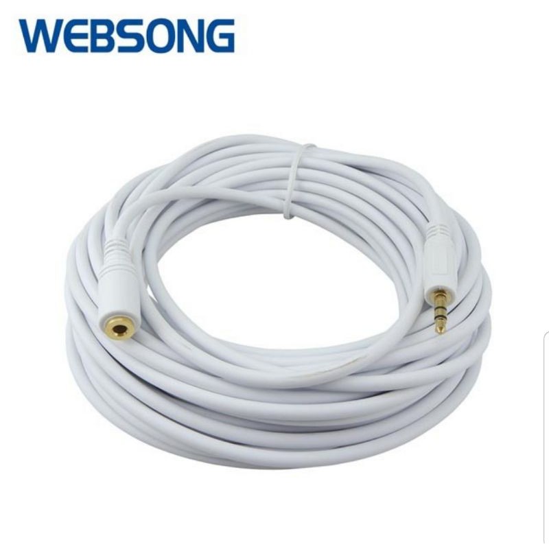 Kabel Audio AUX 3.5mm Male to Female 10M Gold Plated WEBSONG