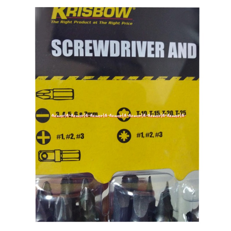 Krisbow Screwdriver And Socket Set 29pcs Peralatan Obeng Sok Bisa Lepas Obenk Kuning Yellow