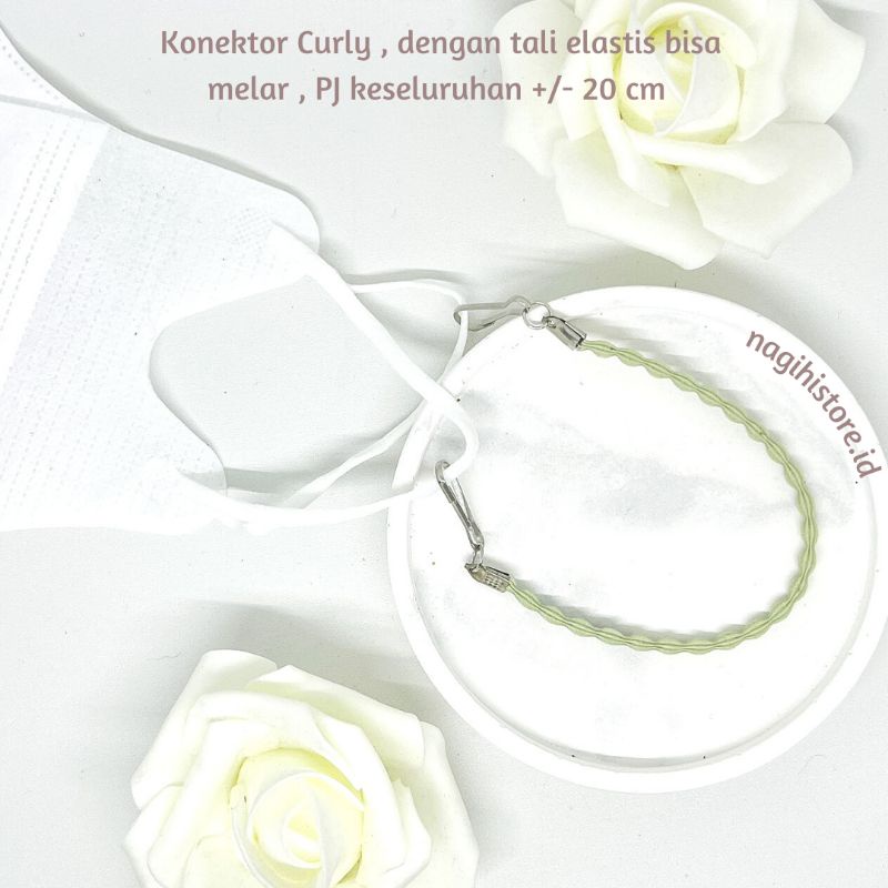 ✨NAGIHI✨KONEKTOR MASKER TERLARIS WANITA AKSEORIS MASKER KONEKTOR TALI CURLY AKSESORIS TAMBAHAN HIJAB KONEKTOR TALI MELAR KONEKTOR CURLY PREMIUM AKSESORIS FASION