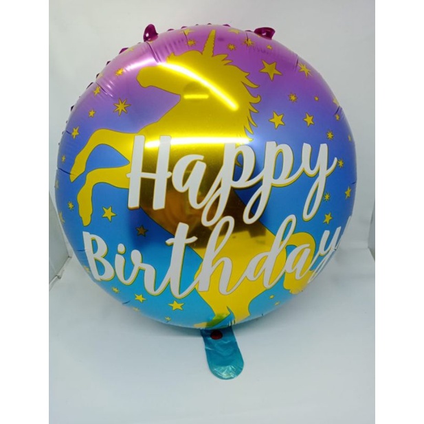 Balon foil bulat happy birthday (BARU)