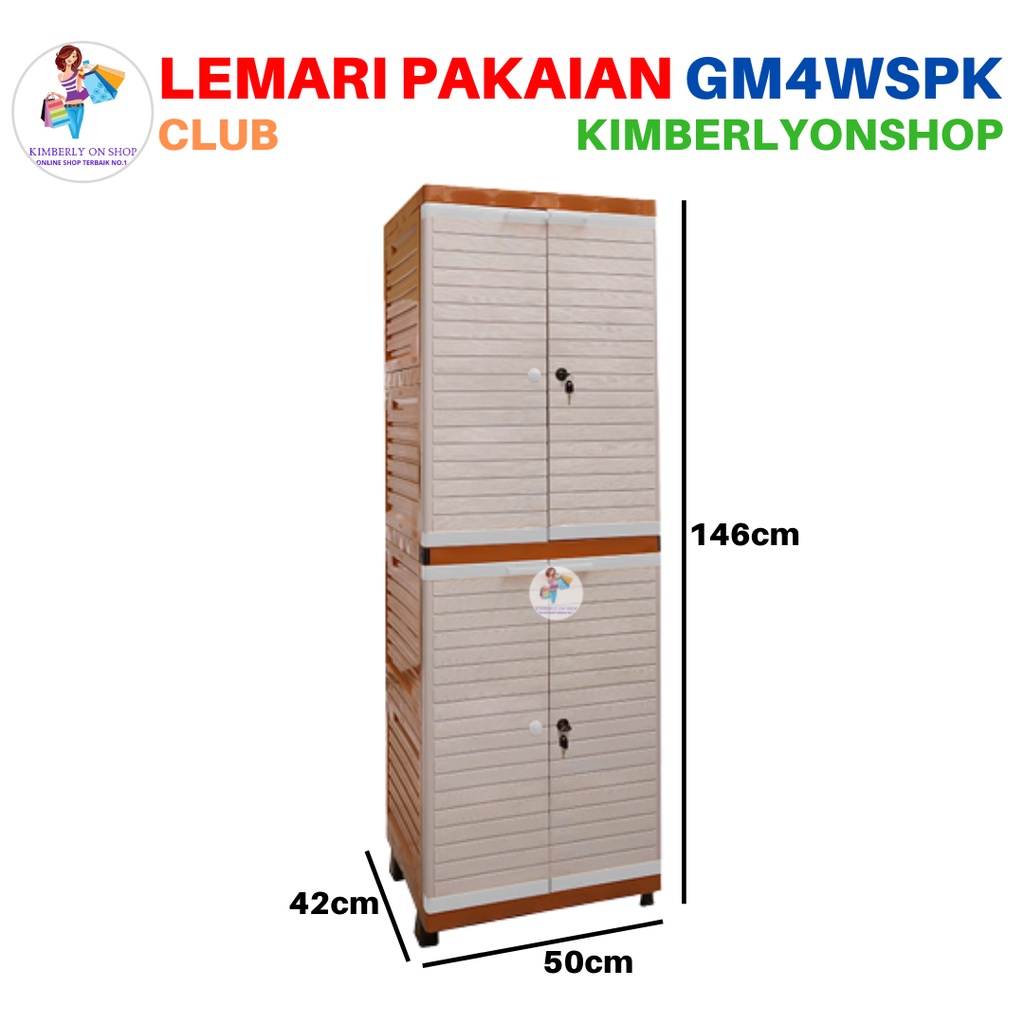 Lemari Pakaian Laci Kabinet Plastik Grand Mini Susun 4 GM4WSPK Club