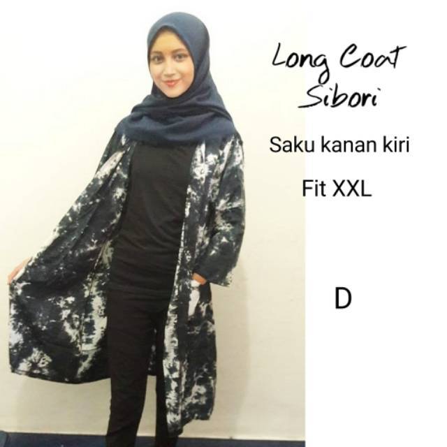 Outer Long outer sibori batik modern trendy dan kekinian free masker