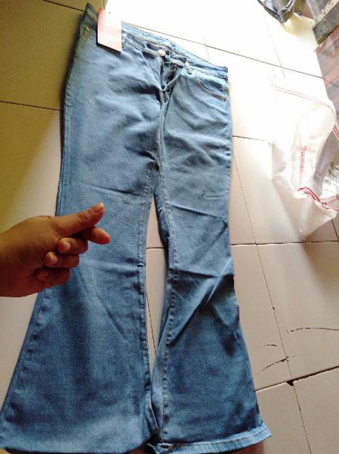  4 Warna Celana  Jeans  Wanita Cutbray Lebar  Bawah  JSK 3102 