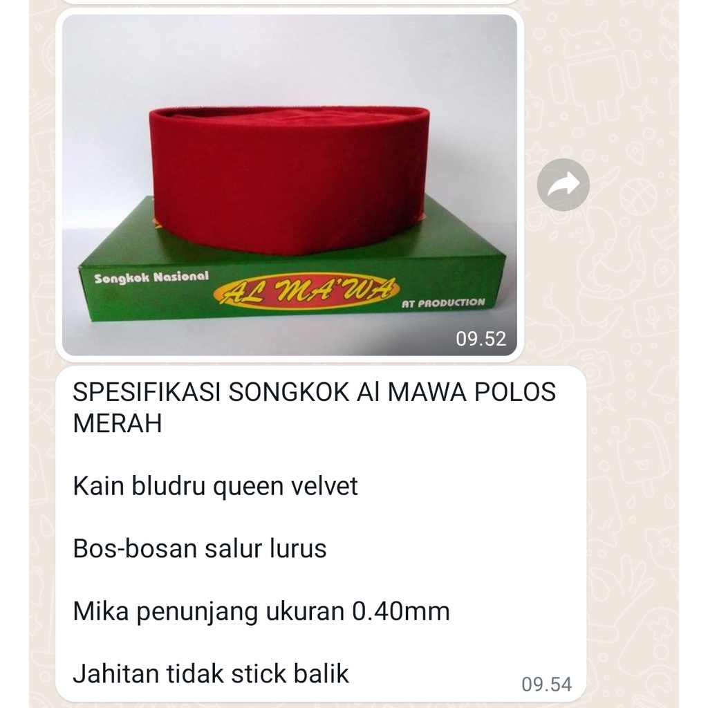 Peci Songkok Merah Murah  Al Ma'wa