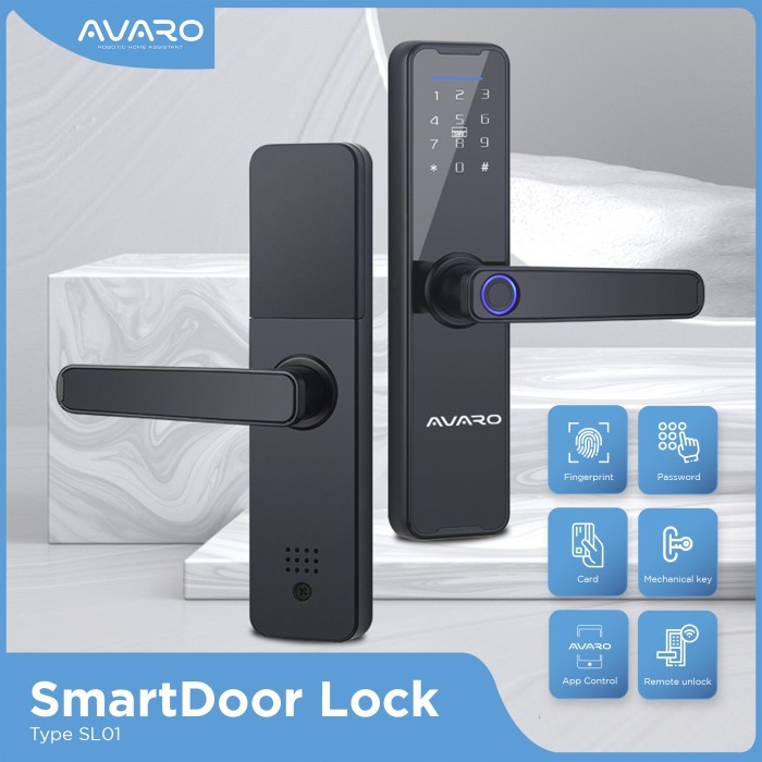 AVARO Smart Door Lock Handle RFID- Fingerprint Waterproof - SL01