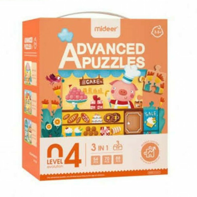 Puzzle Mideer 3in1 Fable Town LV 04 54 - 70 - 88 pc