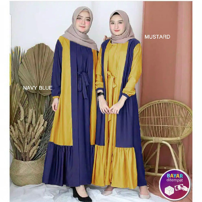 Azira dress | Bahan Moscrepe | Size Fit To M L XL