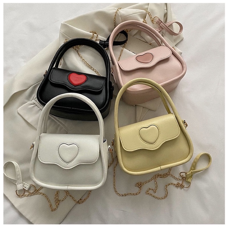 Tas Selempang Kulit Wanita Tas Cewek import tas wanita Tas Tenteng Love Pink  #7079