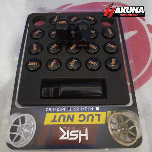 Baut Roda Racing HSR Type 2 Black Ukuran 12x1,5 isi 24pcs Buat Mobil Pajero,Fortuner,Strada,Triton P