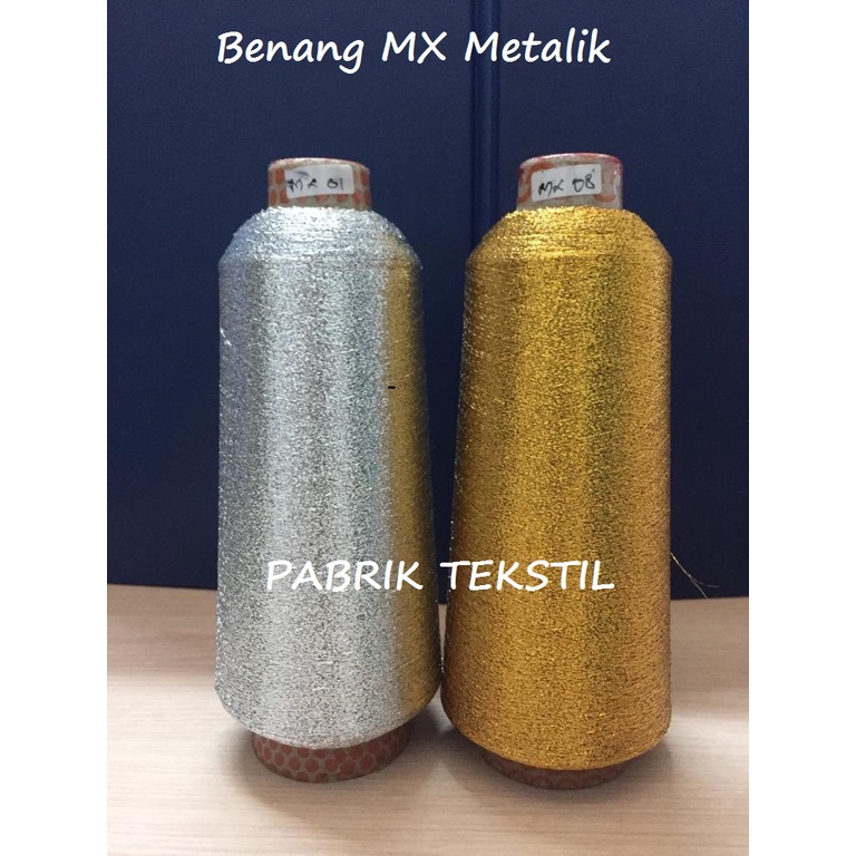 Benang rajut metalik nylon / benang metalik mx / benang rajut emas / rajut perak