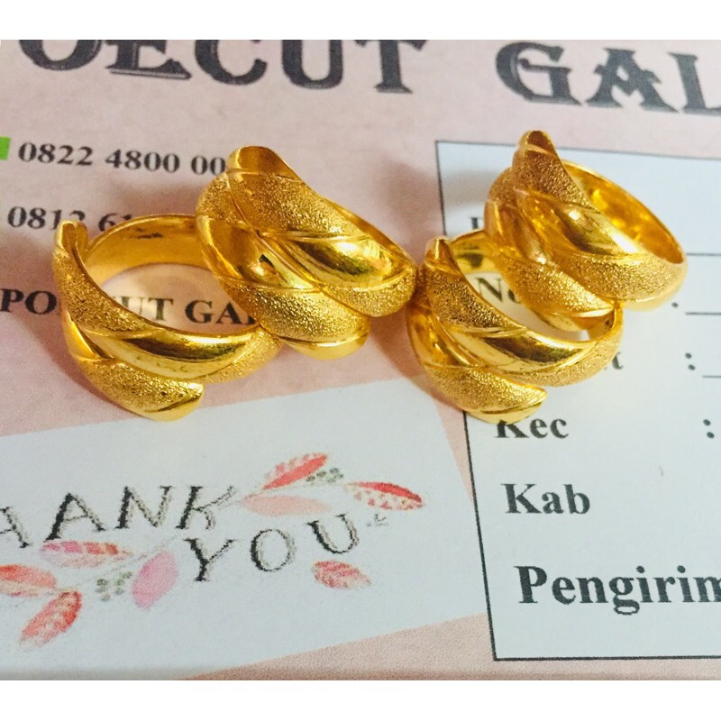 CINCIN SILIH ASIH LAPIS EMAS CRISTAL AMAN DIPAKAI SETIAP HARI
