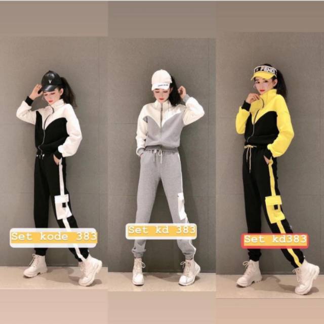 Setelan baju olahraga wanita kekinian/baju olahraga sepeda wanita/baju olahraga wanita terbaru set