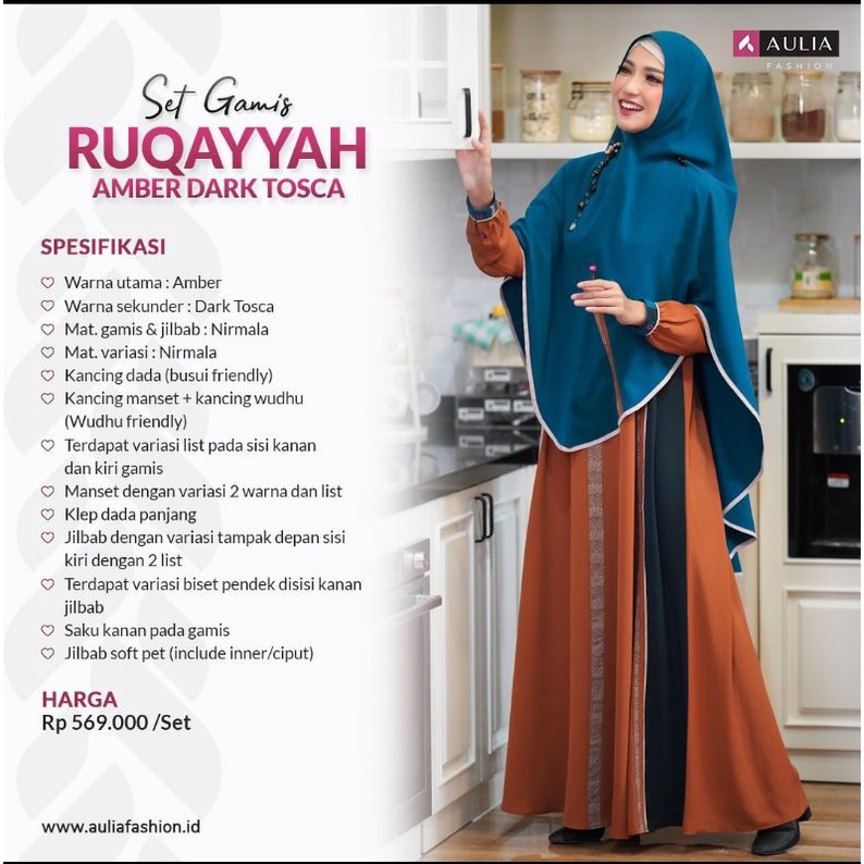 SET GAMIS AULIA SYARI RUQAYYAH NIRMALA AMBER DARK TOSCA NEW AZALEA BLACK