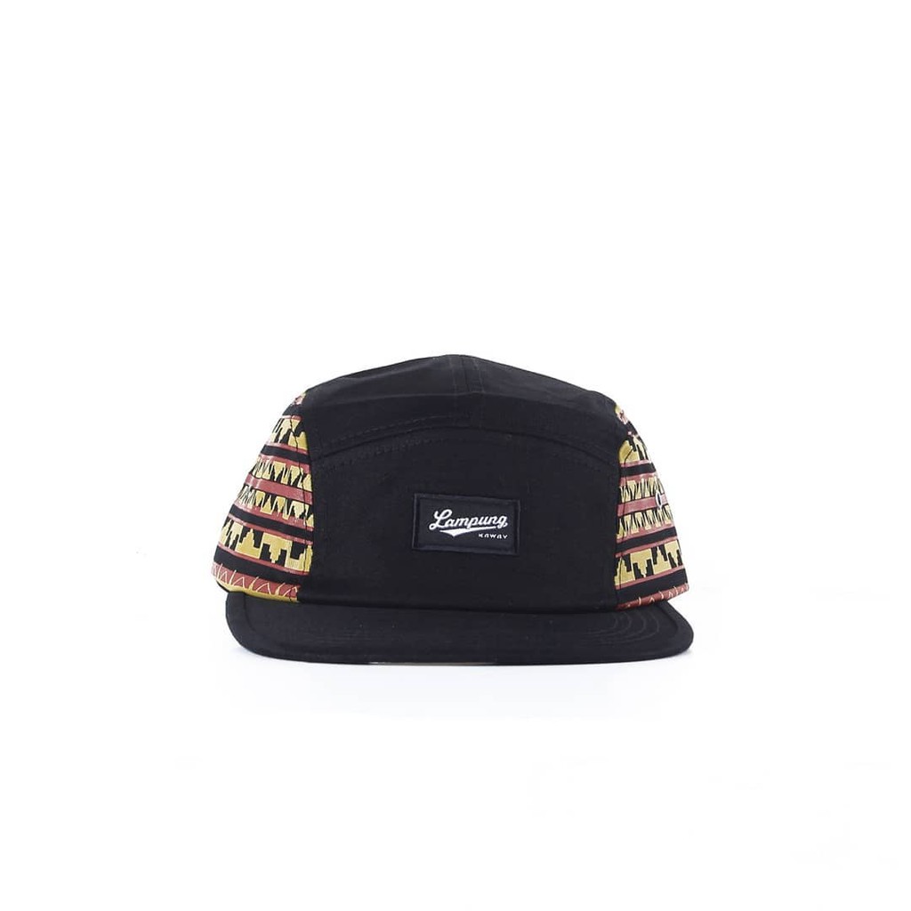 TOPI 5 PANEL PRIA WANITA - KAWAY TAPS 5 PANEL BLACK