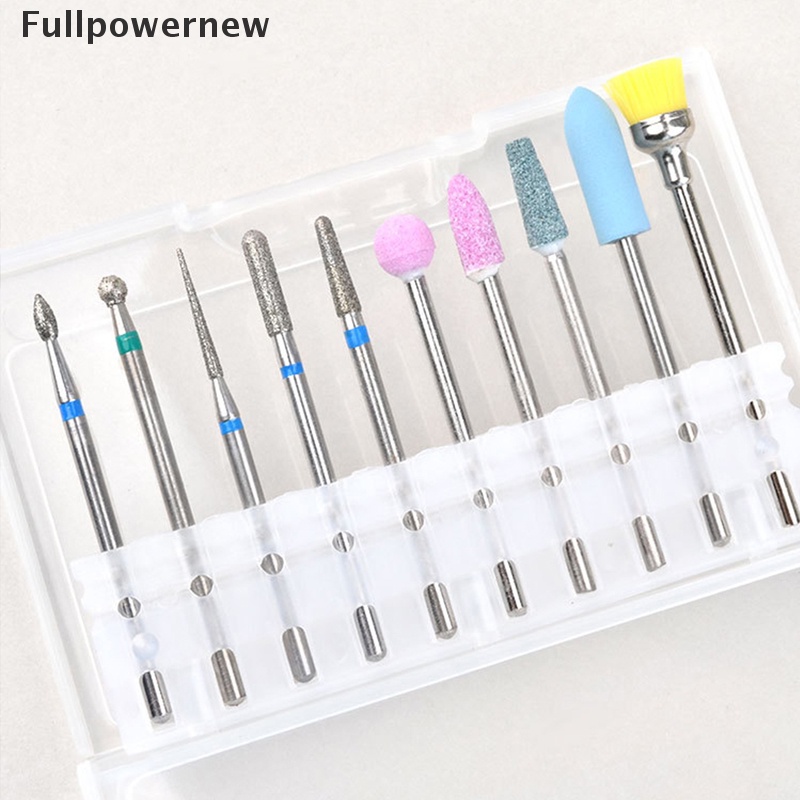 [FULL] 10Pcs Diamond Milling Cutters For Manicure Carbide Nail Drill Bits Kits Tools