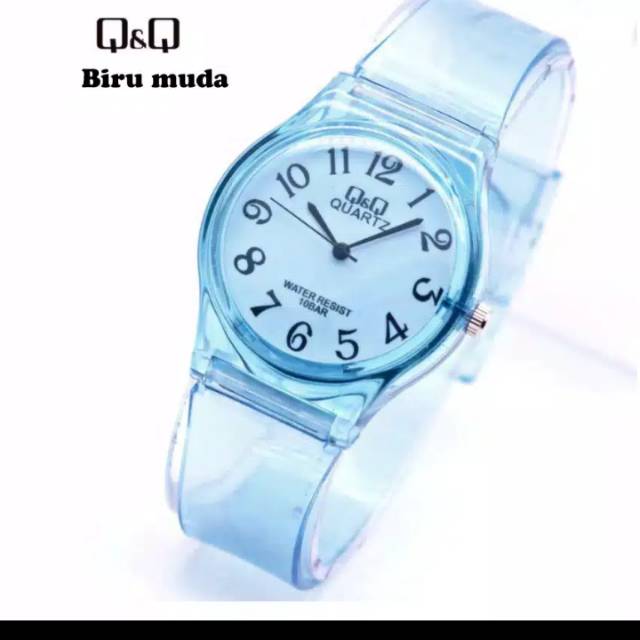 Jam tangan QQ jelly angka rubber transparan transparant bening karet