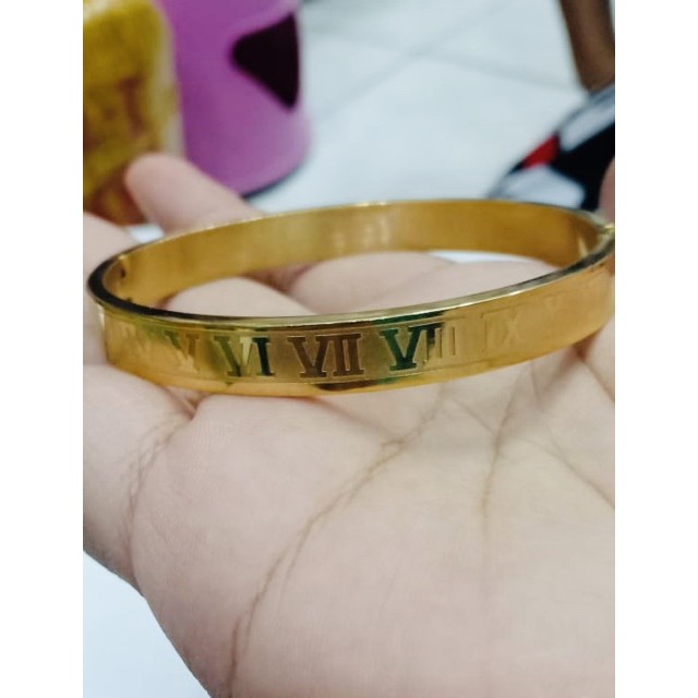 Titanium / gelang titanium / gelang titanium gold / gelang angka romavi