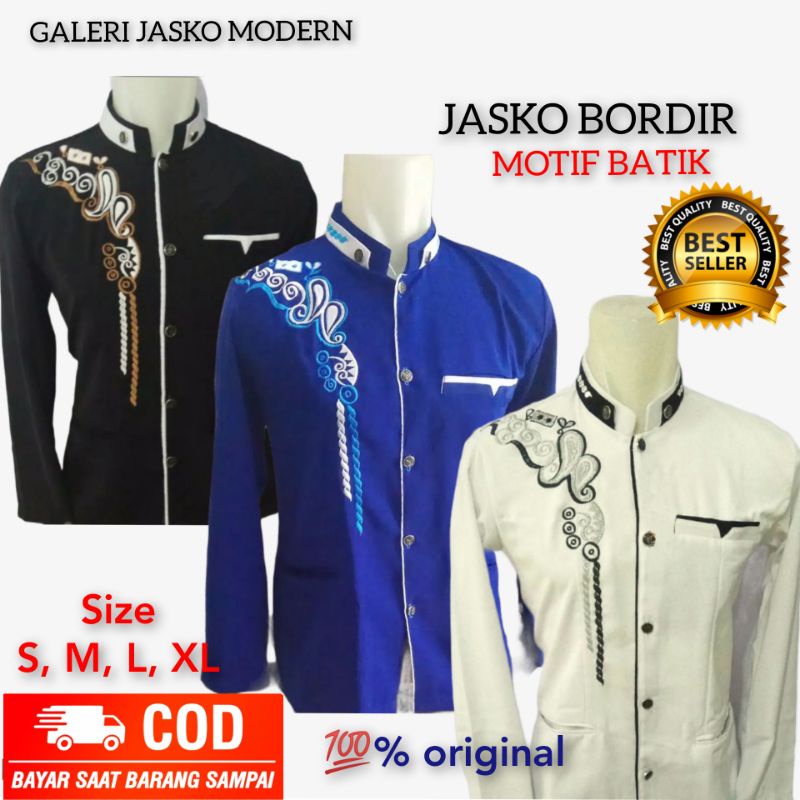 Jasko  Putih Bordir | Jas Koko dewasa | Jas Koko Hitam | Jasko Biru Bordir | Baju Koko Pria Bordir