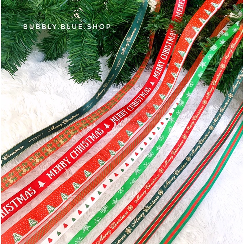 

PER YARD (90cm) Pita kado Natal Gift box motif snowflakes christmas hampers ribbon christmas presents flower gift box snowflakes snow tree merry christmas