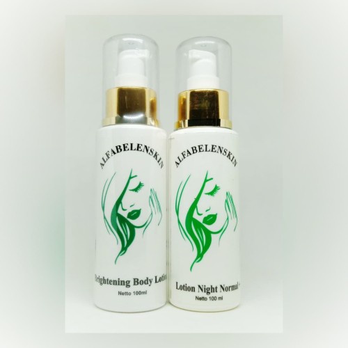 [BPOM] PAKET MINI NORMAL. BRIGHTENING & NIGHT BODY LOTION ALFABELENSKIN | LOTION PEMUTIH BADAN UNTUK