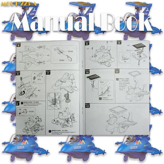 Mainan rakit puzzle pesawat tempur robot diy edukasi anak solar fighter set tenaga surya melatih motorik dan imajinasi