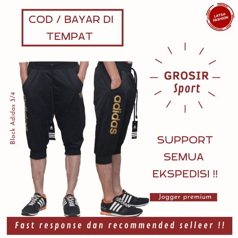 COD Jogger Celana Jogger Pria Celana Pendek Pria Celana Training Pria 3/4 Training Pants 3/4 Pants Pria Celana Jogger Pendek Pria Wanita Training Treining Gym Running Futsal Bola Murah Bandung CelanaJogger Pants 3/4 7/8 Jogger Pendek Training Treining