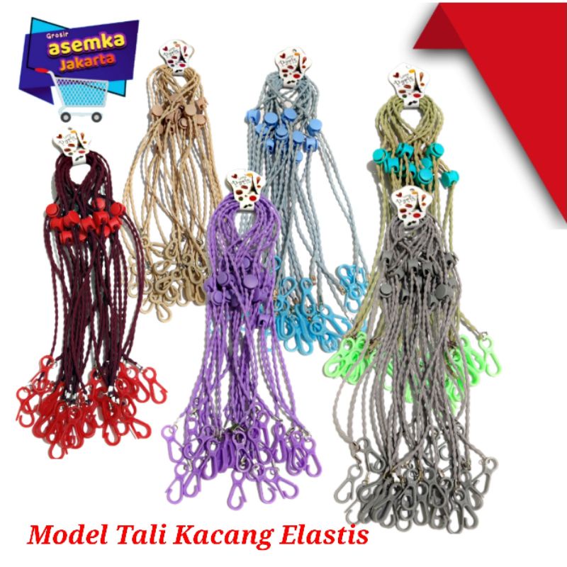 Strap Masker 12pcs Tali Korea Elastis Konektor Tali Masker Kalung Masker grosir