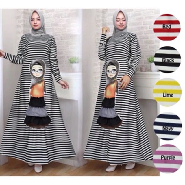 GAMIS SCUBA IMPORT APLIKASI PRINTING TEMPEL HIJABER