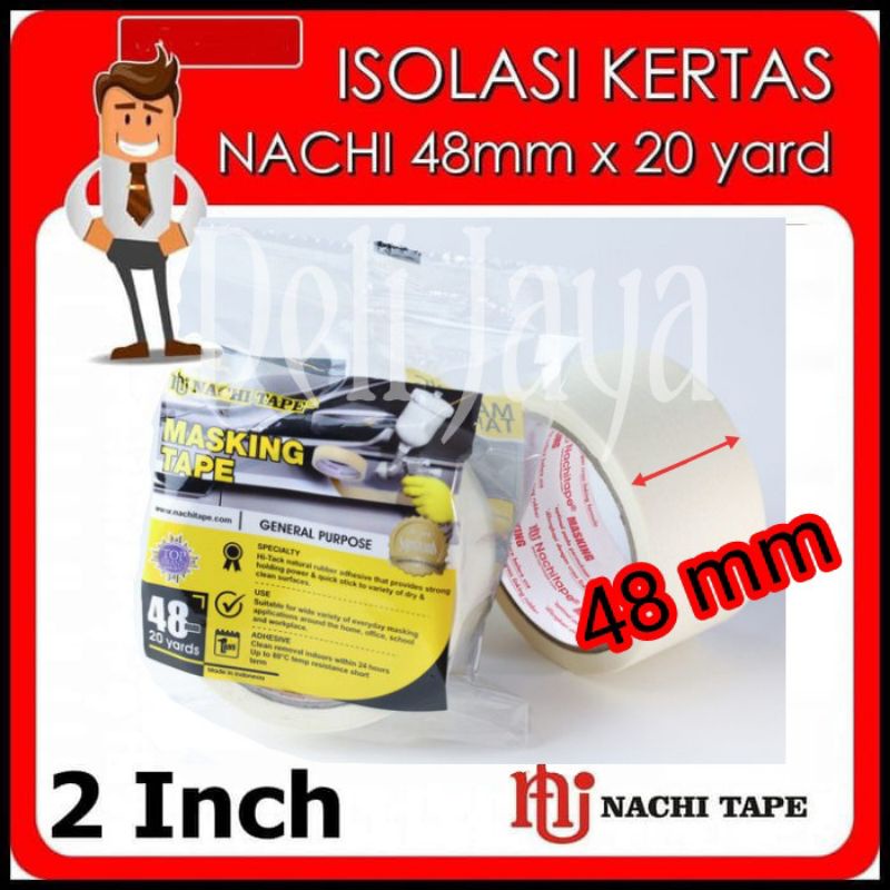 

Masking Tape Lakban kertas Isolasi Kertas Nachi 48mm 2 inch Nachi