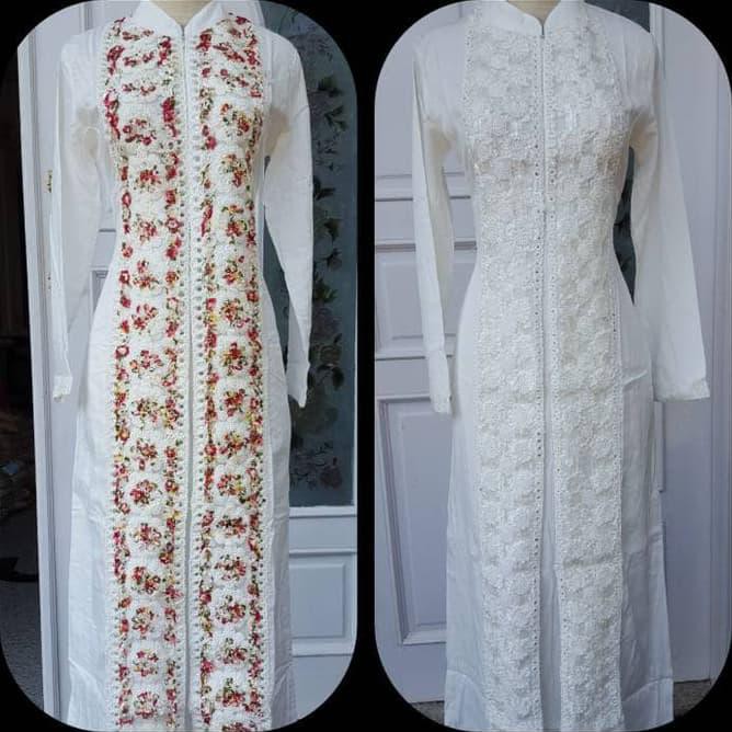 gamis wanita putih - Putih, S Fashiion muslim/Dress Muslim