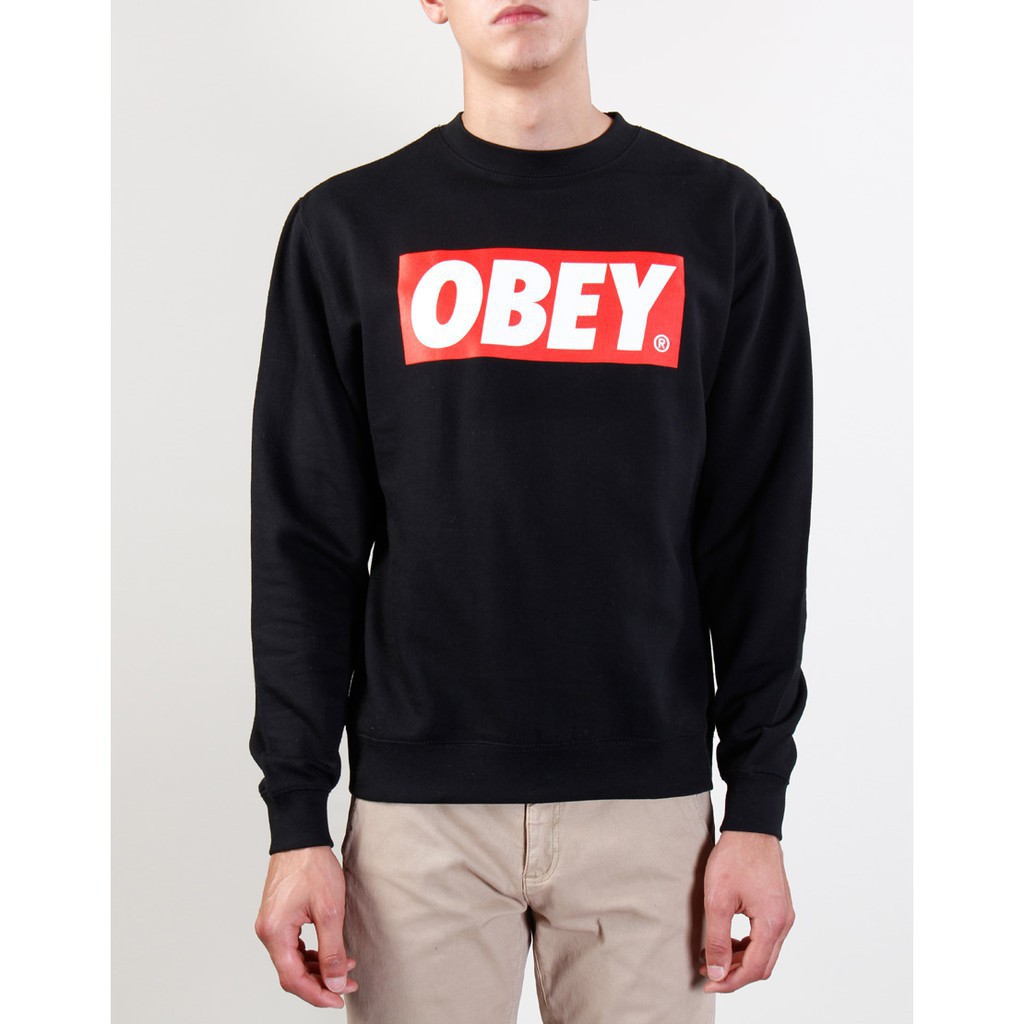' Jaket Sweater OBEY BIG SIZE/ M L XL 2XL 3XL 4XL 5XL/Hitam All Size/Fleece Premium/Casual Cowok