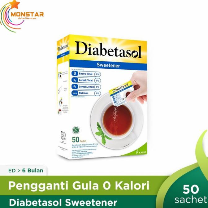 

[[BISA COD]] DIABETASOL SWEETENER ZERO CALORIE 25, 50 SACHET - 50 SACHET BERKUALITAS Kode 963