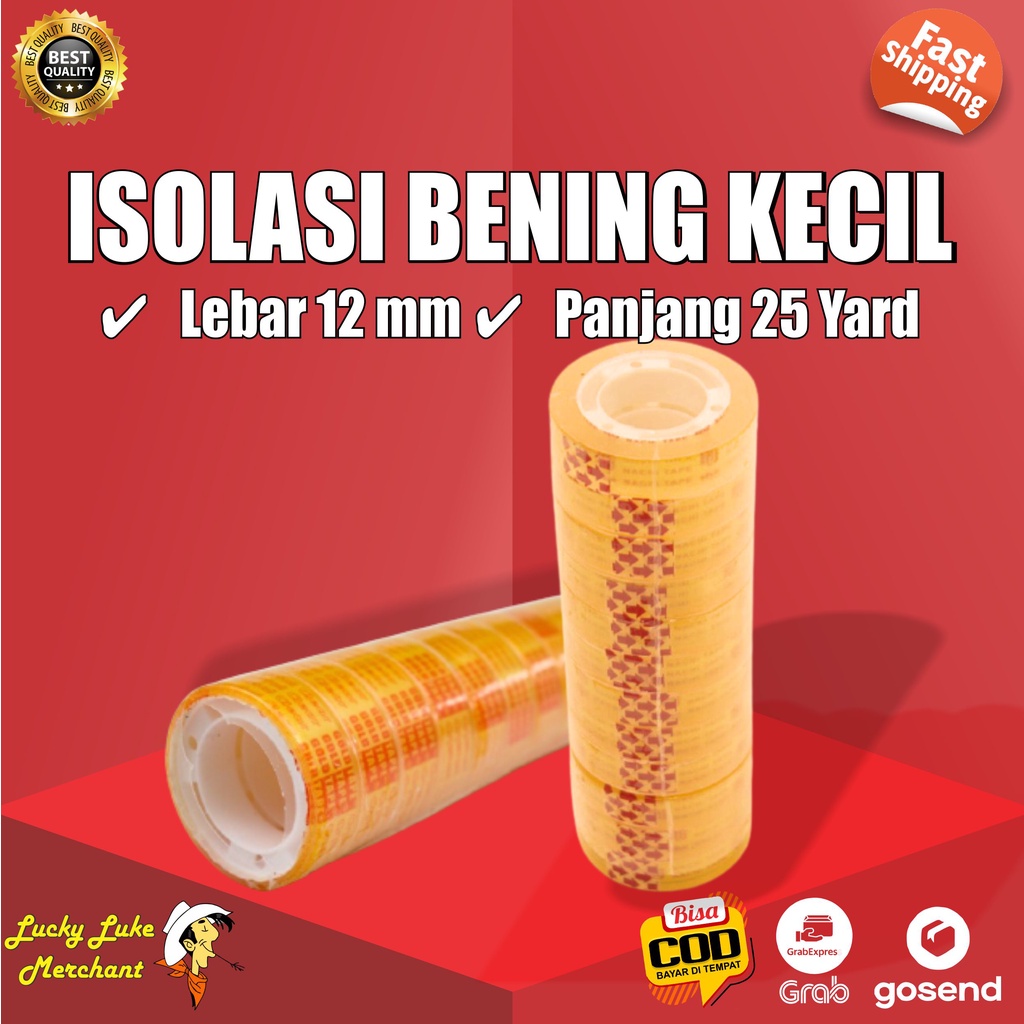 

Isolasi Selotip Bening Transparan 12mm 25 yard Solasi Kecil