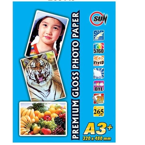 

Kertas Foto A3+ SUN Premium Gloss Photo Glossy Paper 265 gsm