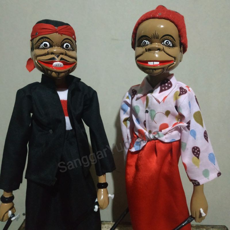 Sepasang Wayang Golek Lupit & Slenteng ukuran kecil