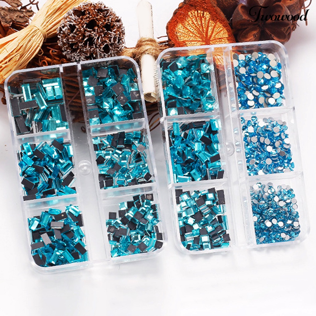 1 Kotak 6 Grid Aksesoris Dekorasi Nail Art 3D Untuk Wanita