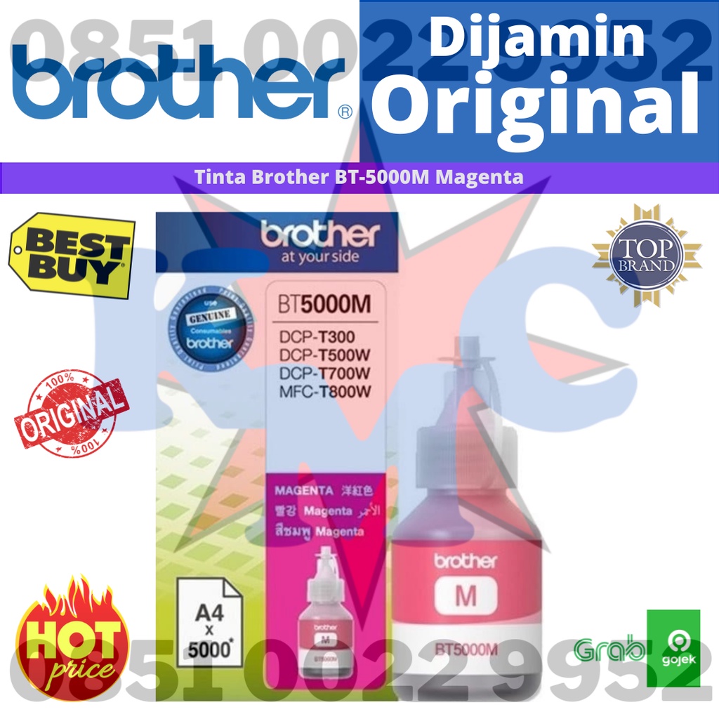 Brother Tinta Printer BT-5000M Magenta Resmi