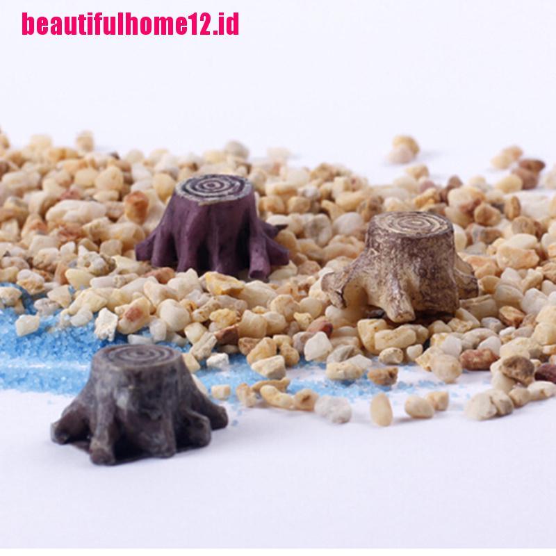 【beautifulhome12.id】Newest Miniature Tree Stump Dollhouse Ornament Fairy Craft Bonsai Garden Decor