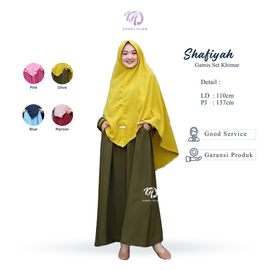 Zhafira Gamis Syari Dress Set Khimar Wolfis Fashion Muslim Wanita Shafiyah